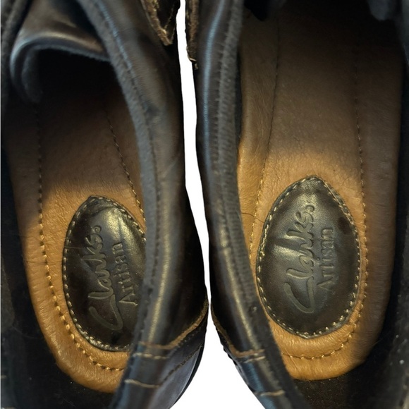 Clark’s Artisan Kessa Betty Crinkle Brown Leather Comfort Loafers. SZ 7.5 - Picture 9 of 10